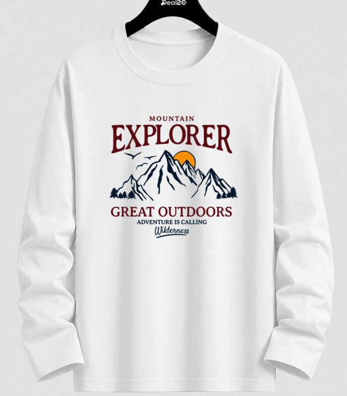 Great Explorer Printed Long Sleeve T-shirt for Mens