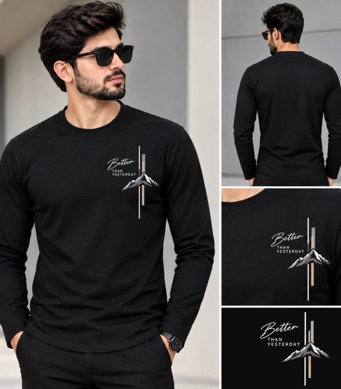 Black Better Than Yesterday Full Sleeve T-Shirt