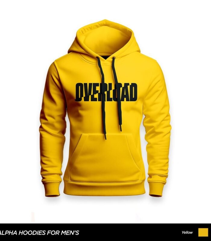 Overload Printed Yellow Hoodie For Men