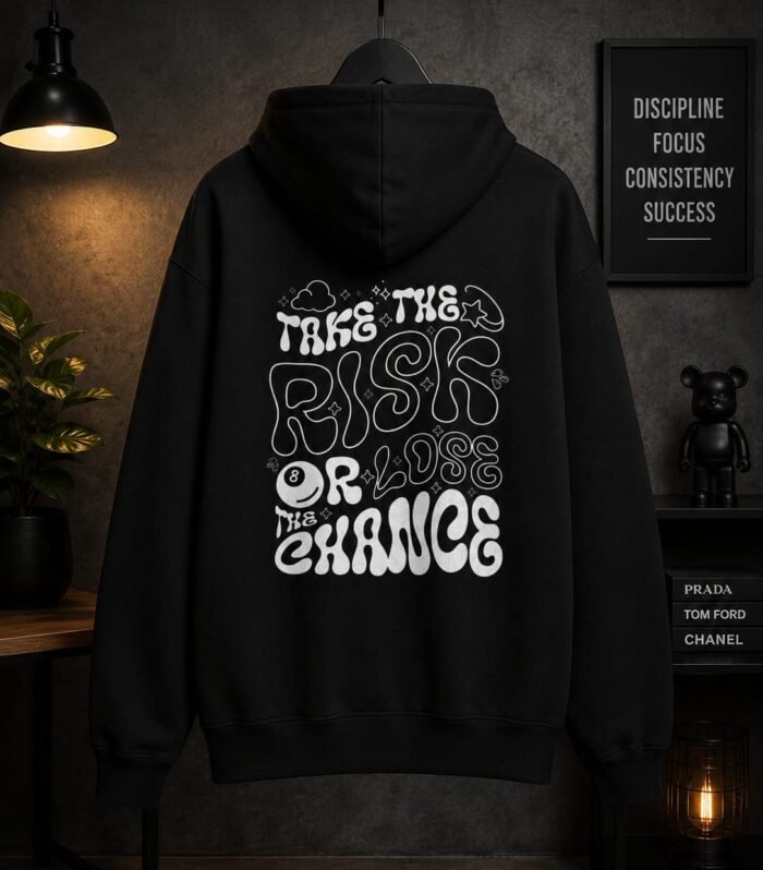 Black Risk & Chance Graphic Hoodie