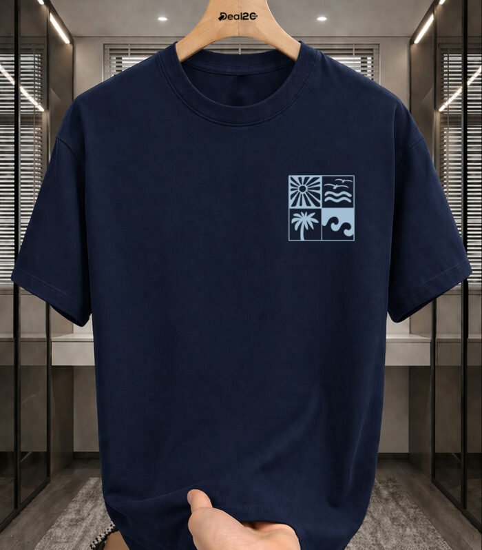 Palm Wave Printed T-Shirt For Mens