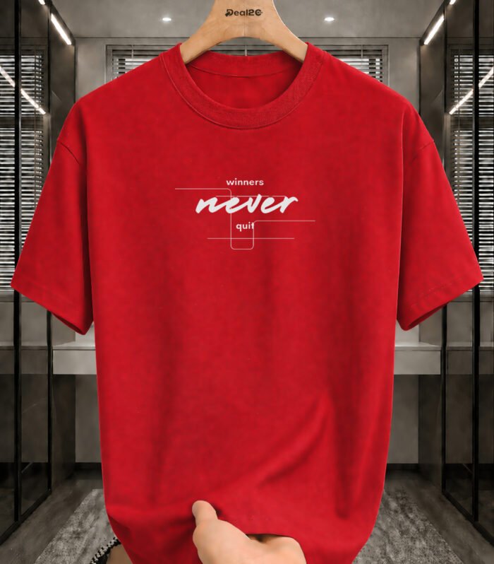Winners Never Quit Printed T-Shirt For Mens