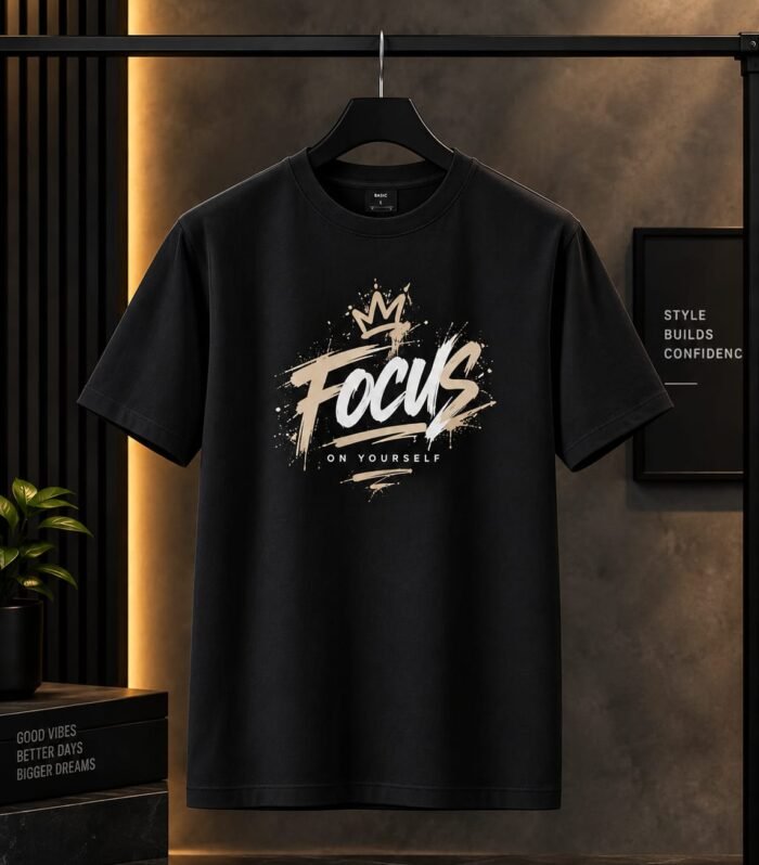 Focus On Yourself Graphic T-Shirt – Black