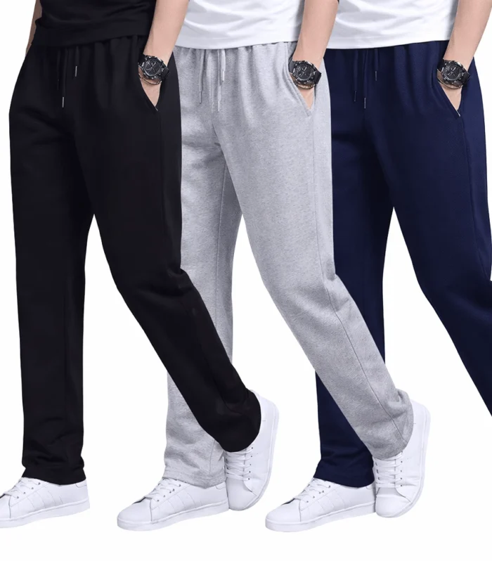 Bundle of 3 Men Casual Summer Straight French Terry Jogging Trouser